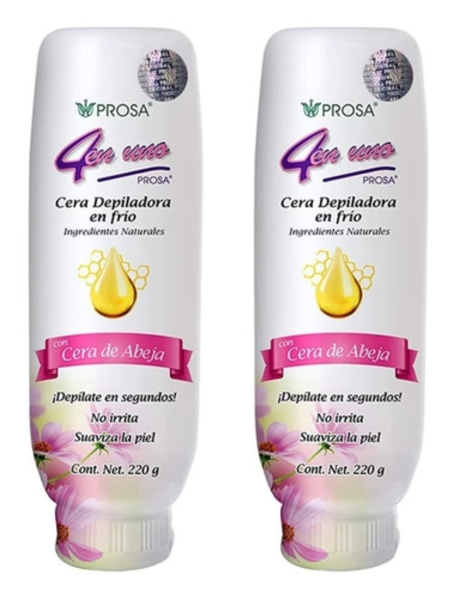 Combo Cera Para Depilar Fria 220g 4 En 1 Prosa 2 Pack
