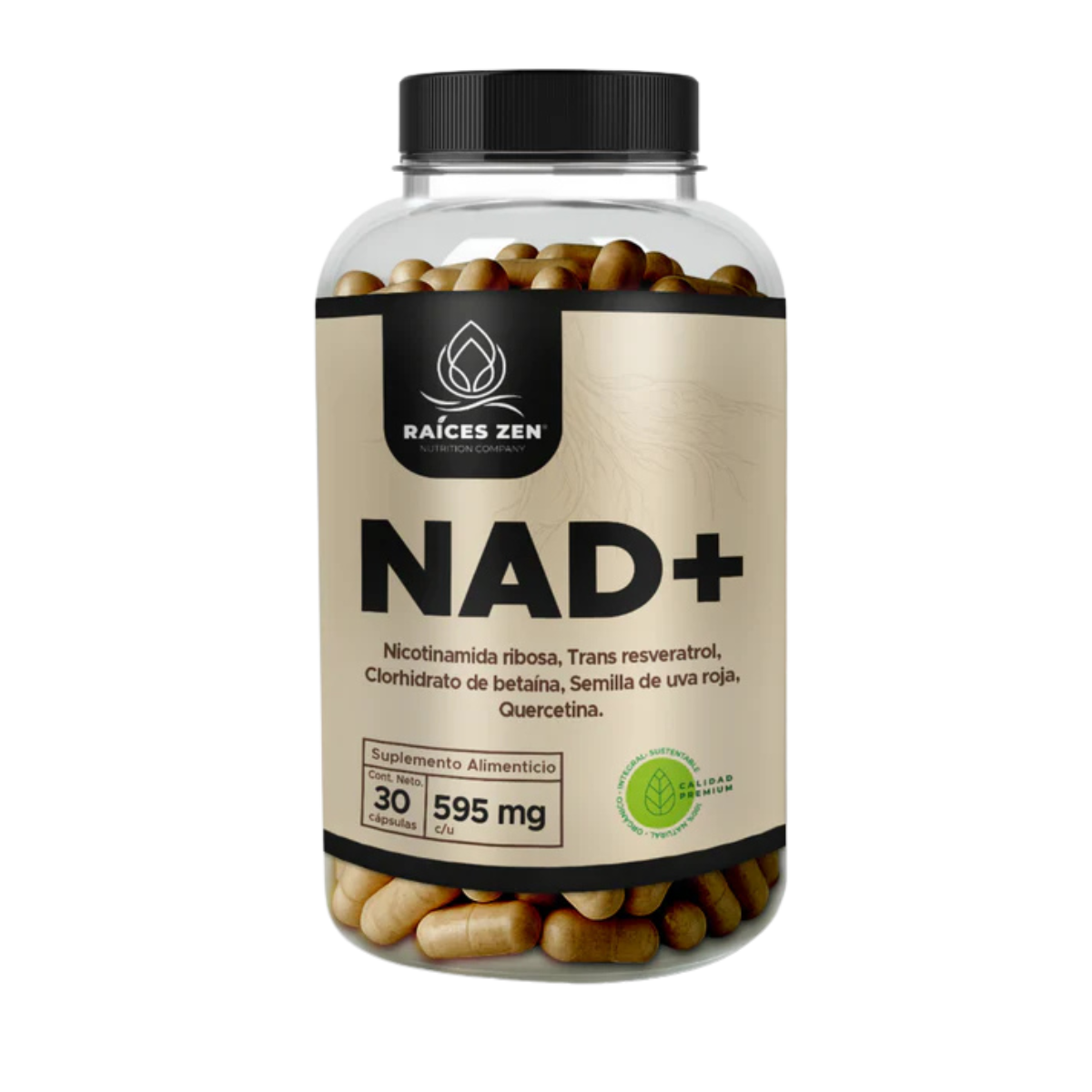 Nad+ Nicotinamida Ribosa Resveratrol Betaina Raíces Zen Súper Premium