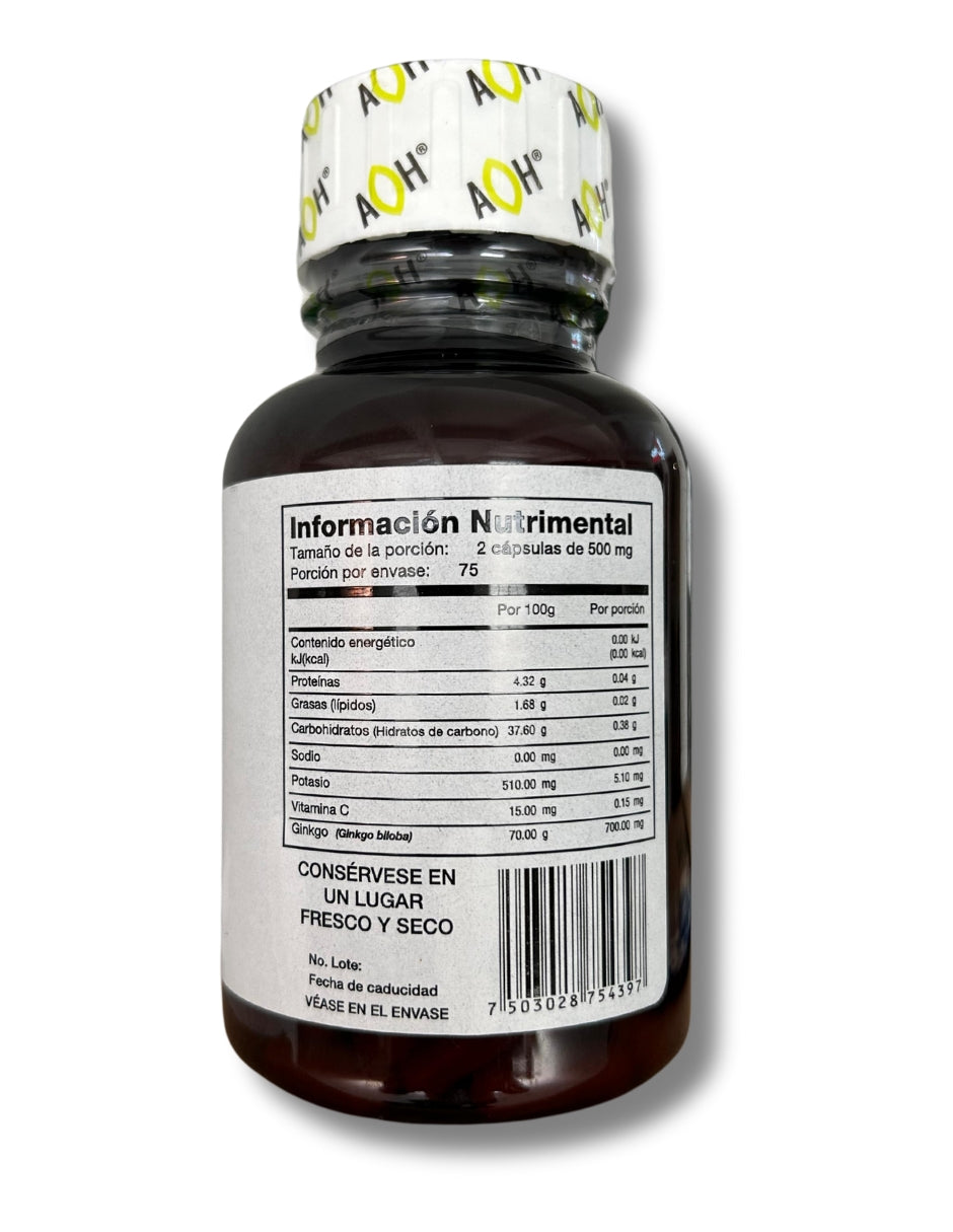 Ginkgo Biloba Puro Premium Adaptoheal 150 Cápsulas 500 mg