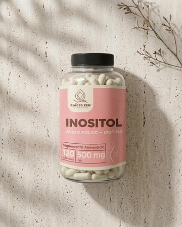 Inositol Ácido Fólico y Biotina Raíces Zen 120 Cápsulas