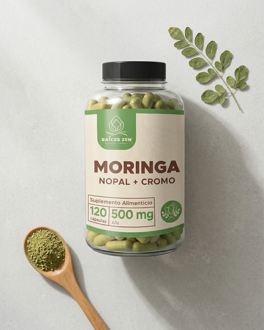 Moringa Nopal Cromo Raíces Zen 120 Cápsulas