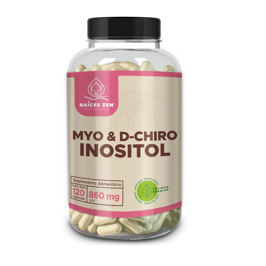 Myo D Chiro Inositol en capsulas Raíces Zen