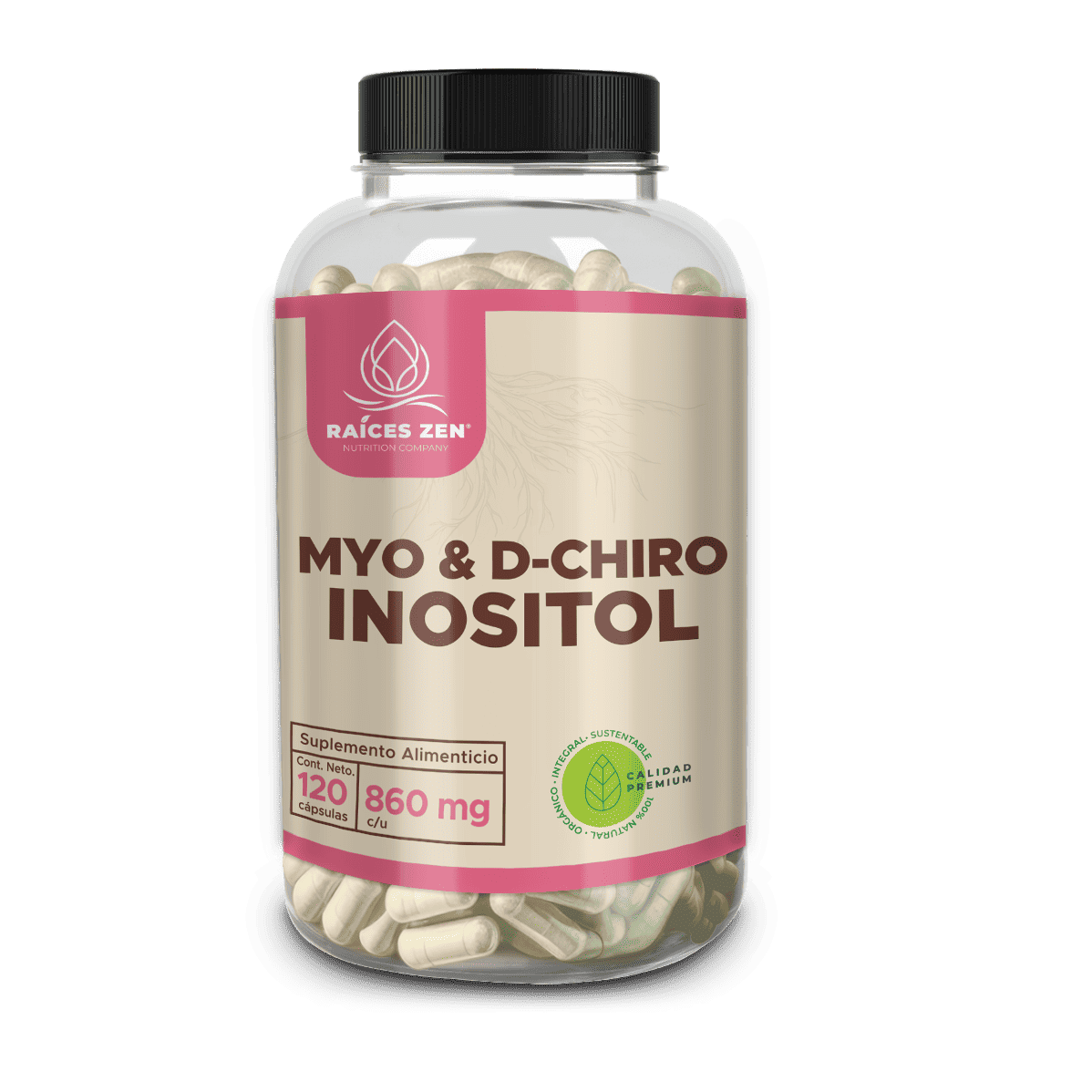 Myo D Chiro Inositol en capsulas Raíces Zen