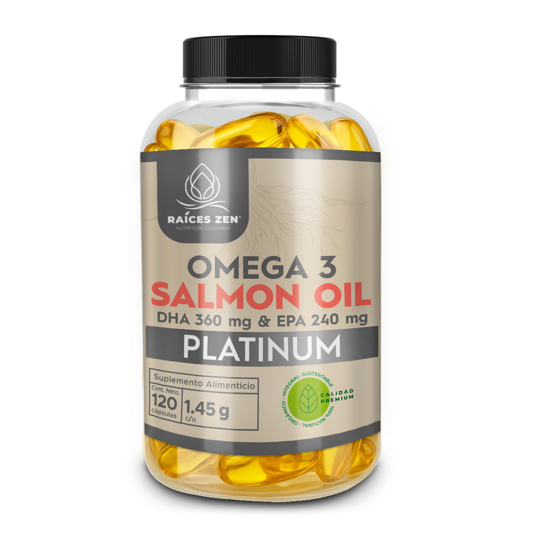 Omega 3 Salmon Oil Aceite de Salmon Premium Raíces Zen