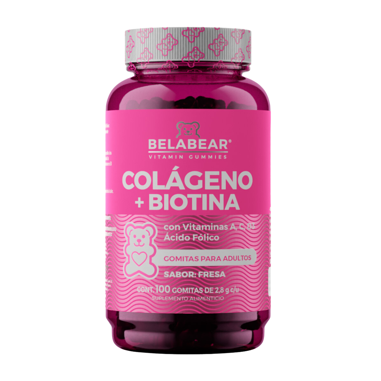 Gomitas de Colágeno y Biotina Belabear Vitamina A, C Y D3 100 Gomitas