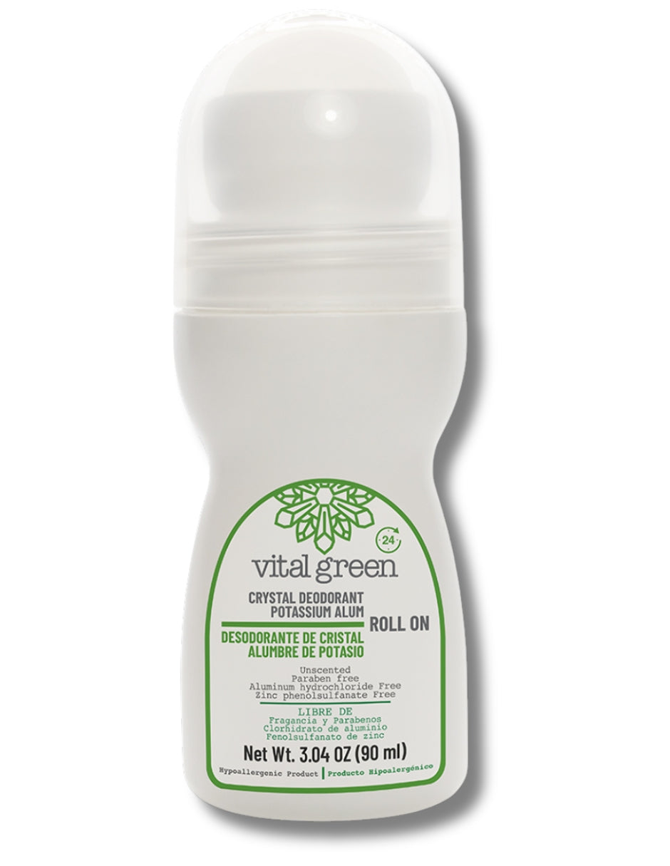 Desodorante Roll on natural con cristal de Alumbre Vital Green 90 ml