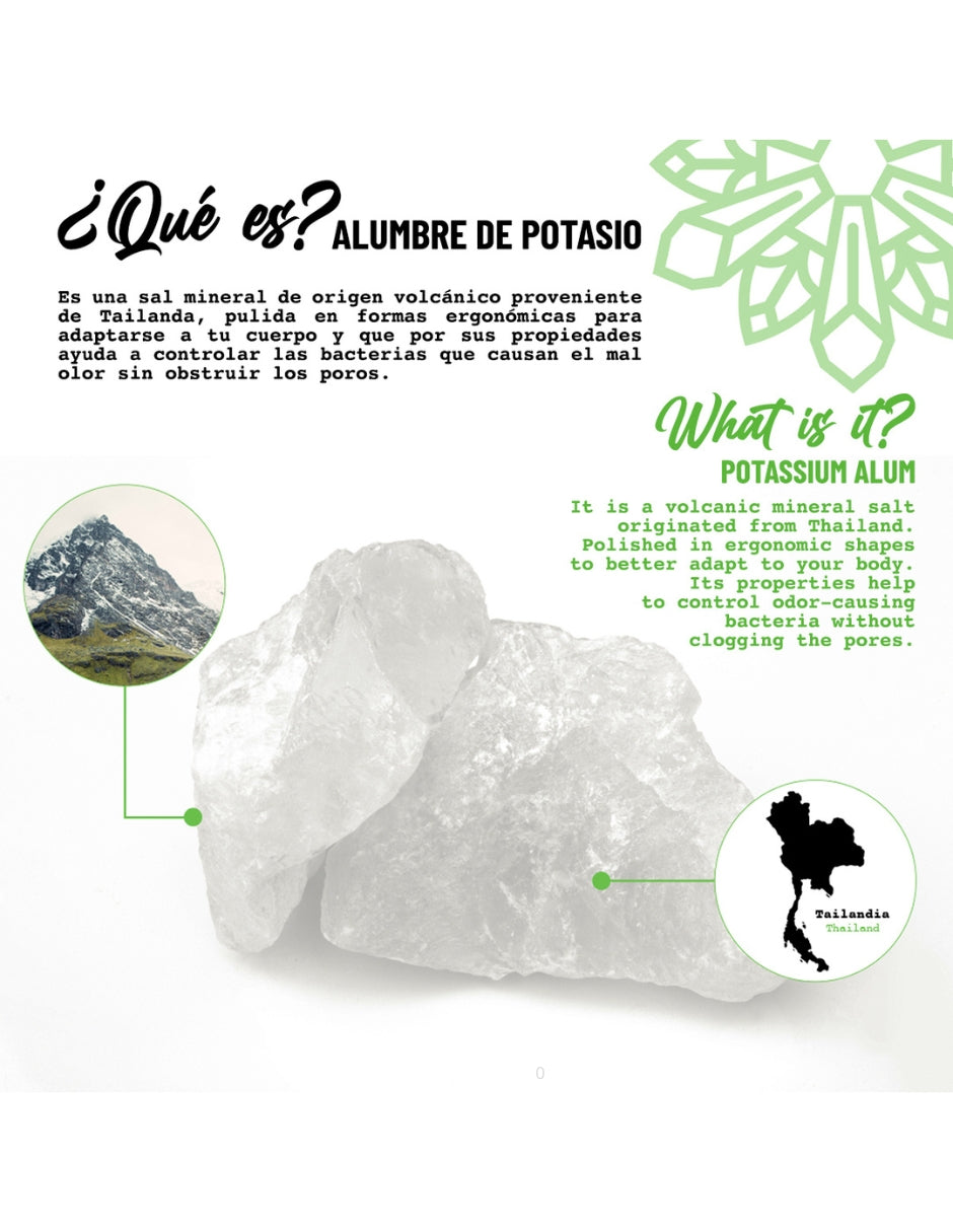 Desodorante Roll on Alumbre con Aloe Vera Vital Green 90 mL