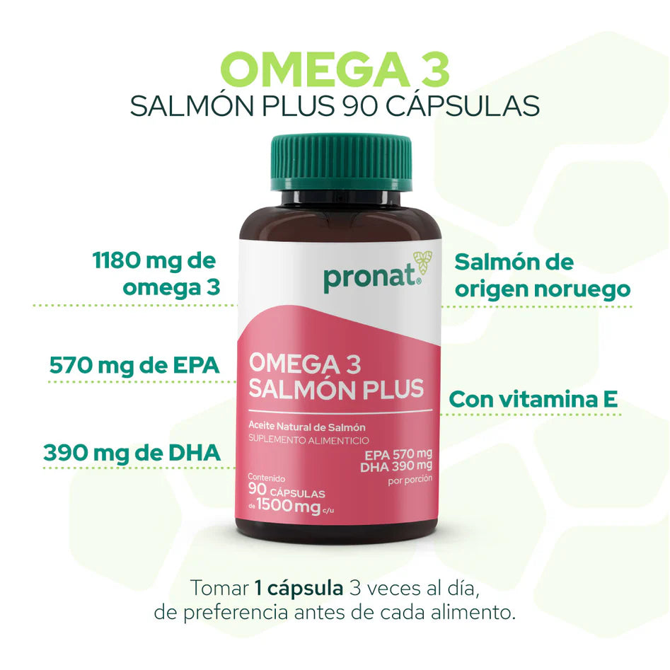 Omega 3 Plus De Salmón 90 Cápsulas Pronat