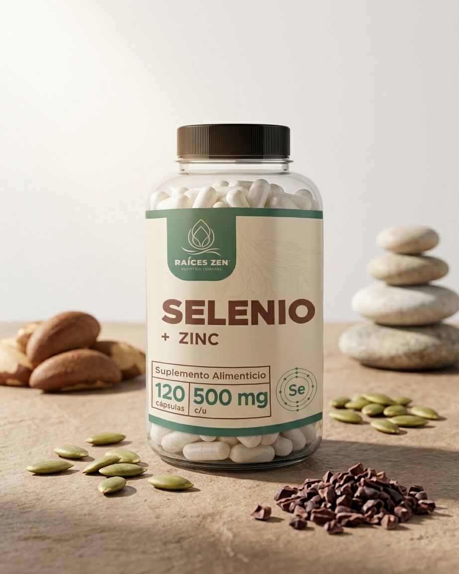 Selenio Zinc Raíces Zen Nutrition Company 120 Cápsulas