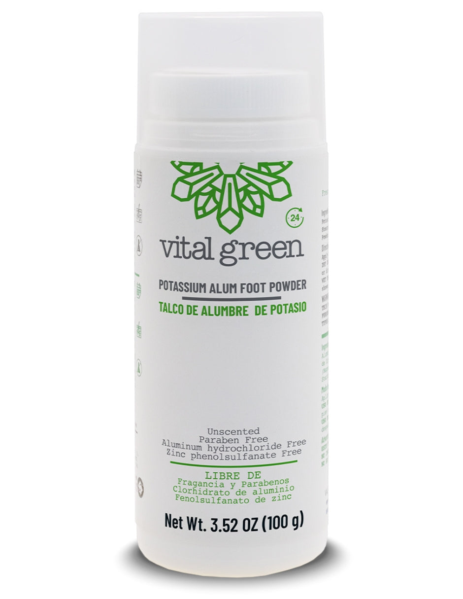 Talco de Cristal de Alumbre Barbería Cuadrado Vital Green 100 g