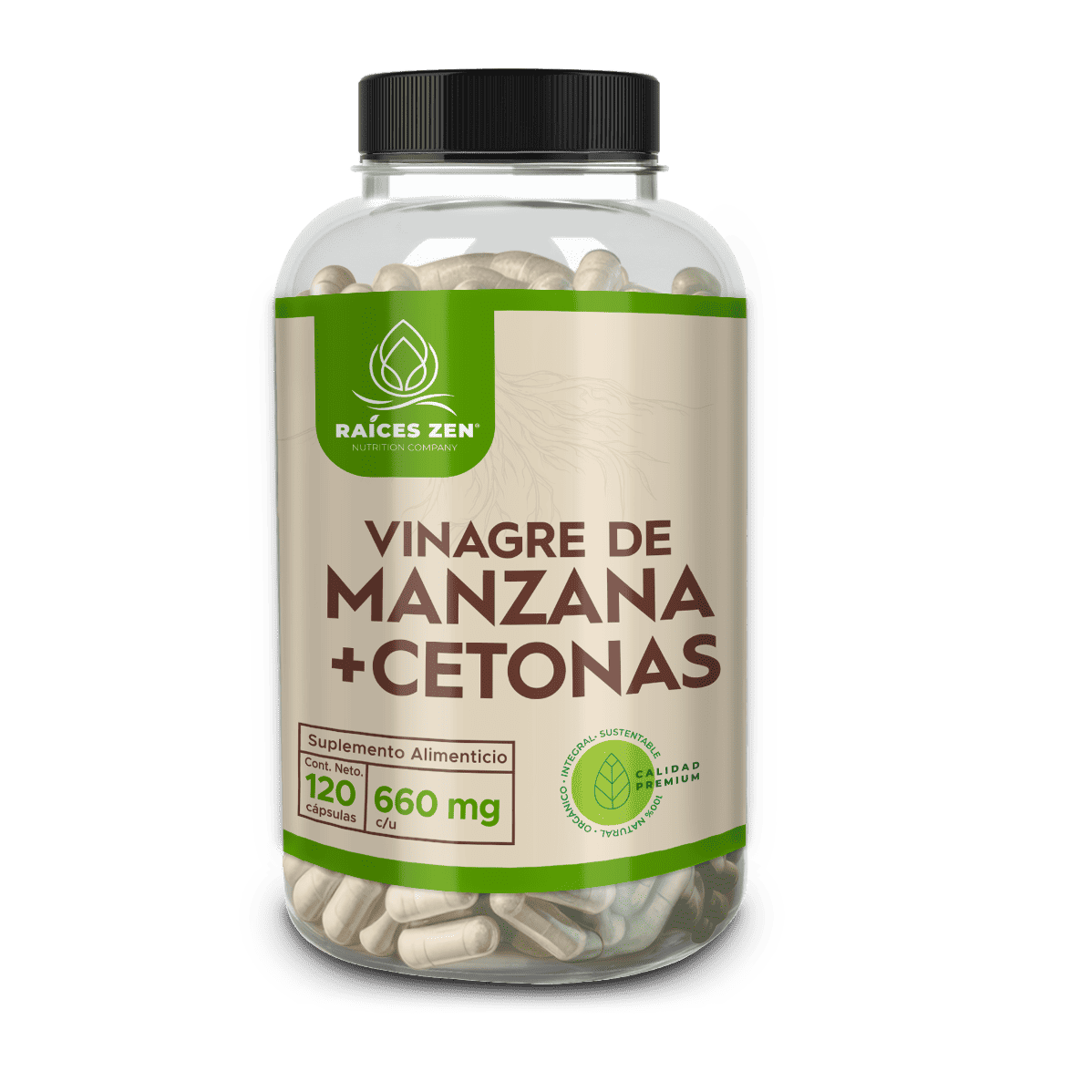 Vinagre de Manzana Cetonas de frambuesa raices Zen