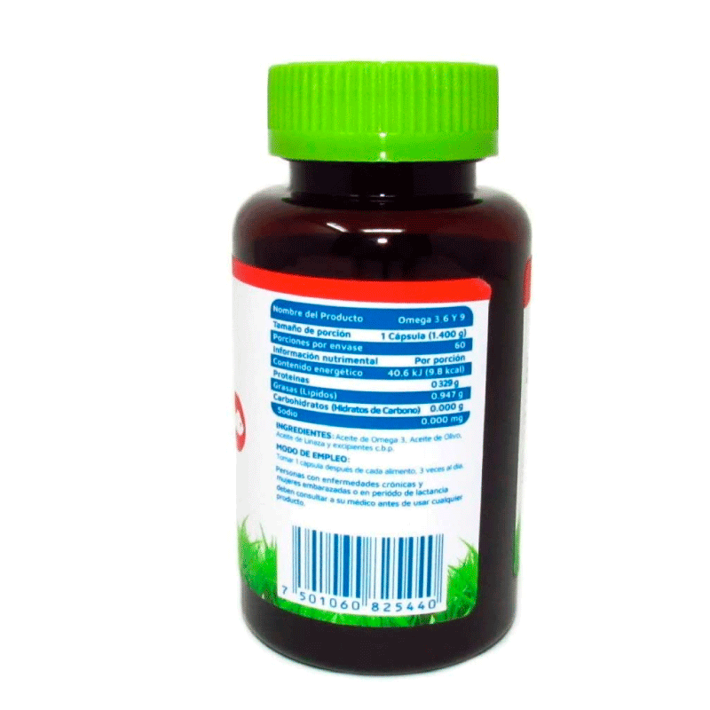 Ácidos Grasos Omega 3 6 y 9 Vidanat 60 Cápsulas