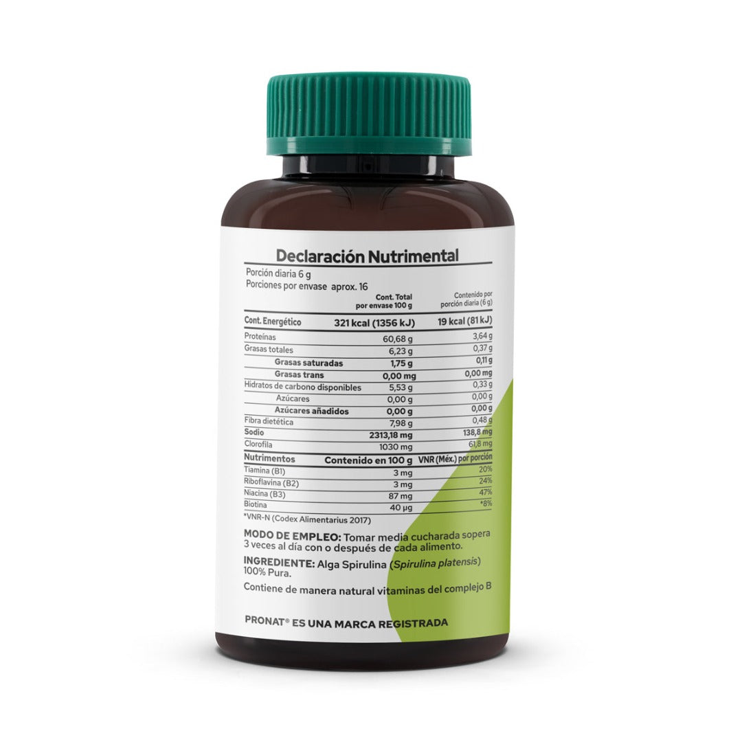 Alga Espirulina Orgánica Pronat En Polvo 100 g