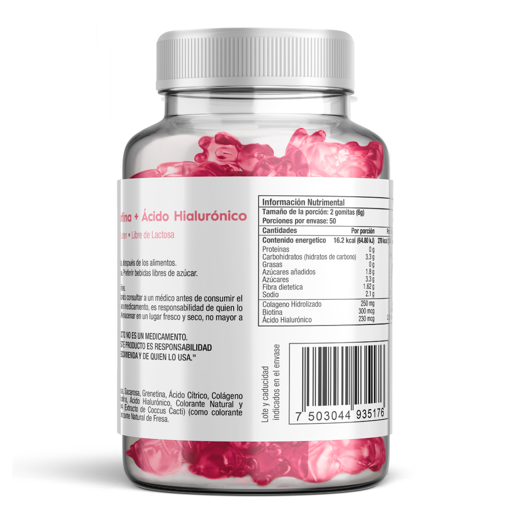 Gomitas de Colágeno Biotina Ácido Hialurónico Skin Vit 100 Gomitas