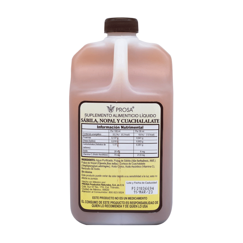 Bebida De Sabila Bebida de sábila nopal y cuachalalate prosa 1 litroY Cuachalalate 1 L