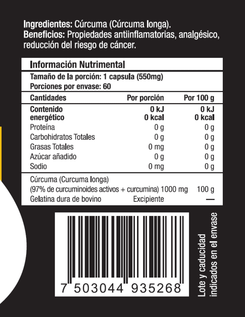 Cúrcuma Skin Vit Nutrition Company 60 Cápsulas de 550mg