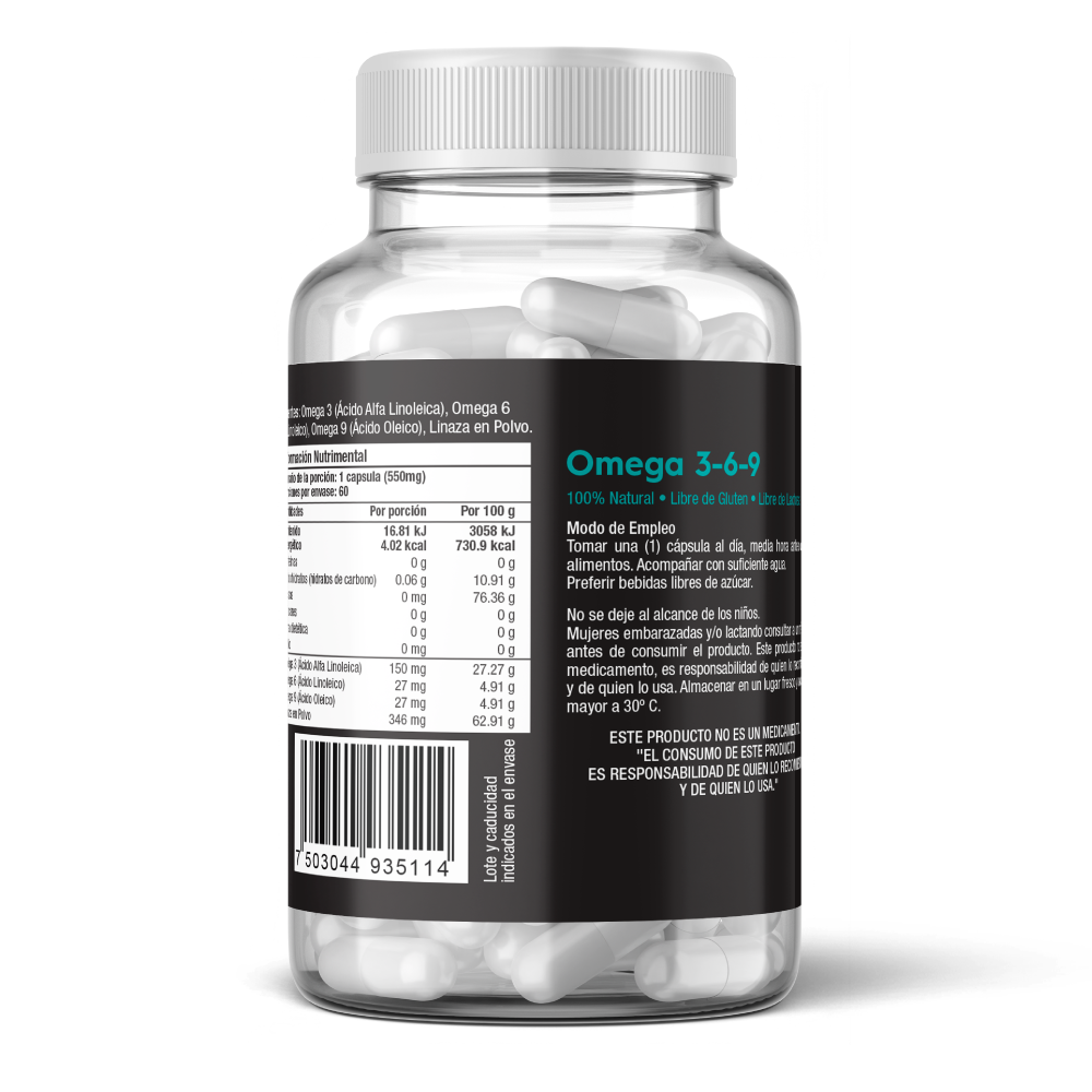 Omega 3 6 9 Skin Vit Nutrition Company 60 Cápsulas