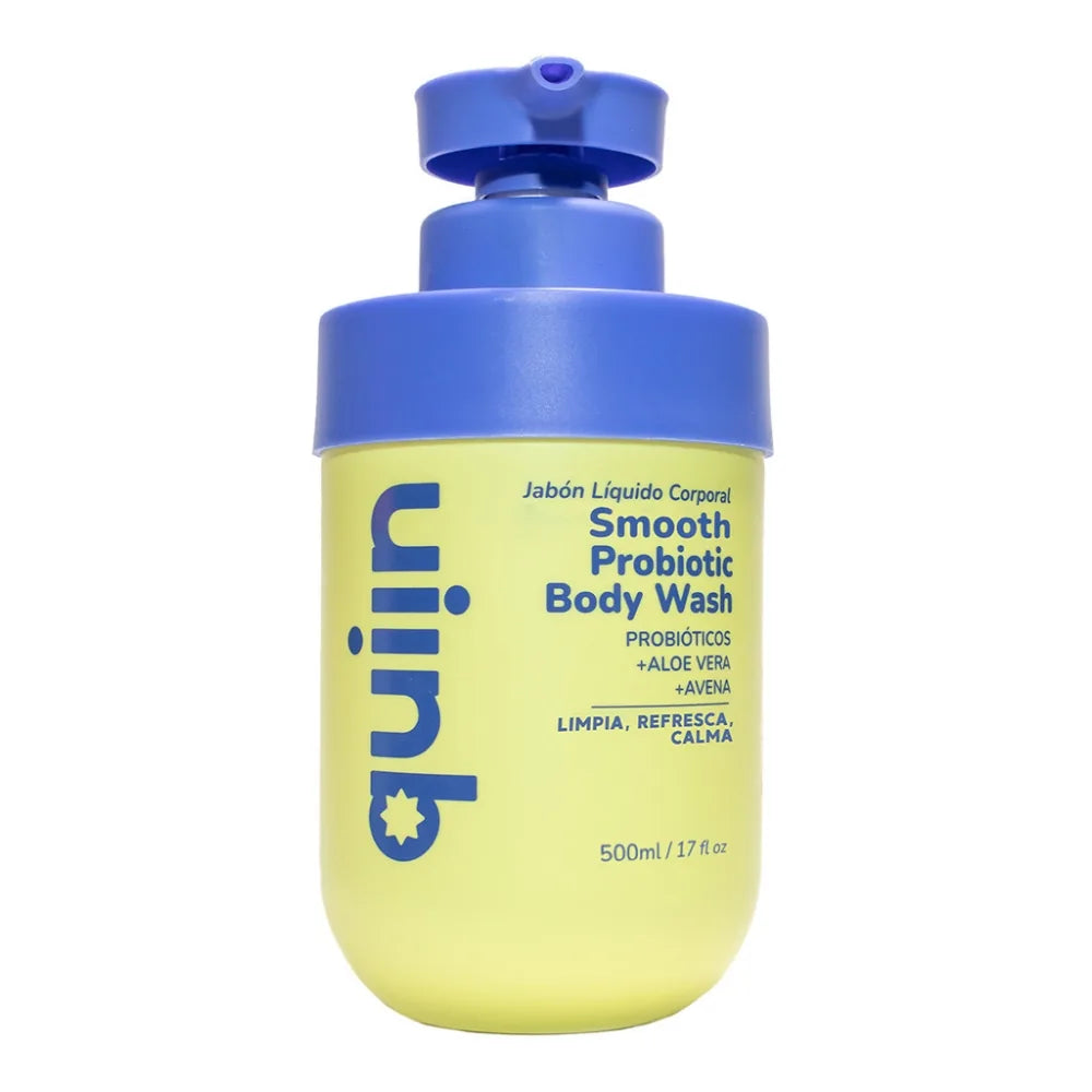 Gel de baño Quiin Smooth Probiotic Body Wash con probióticos, aloe vera y avena, botella de 500 ml