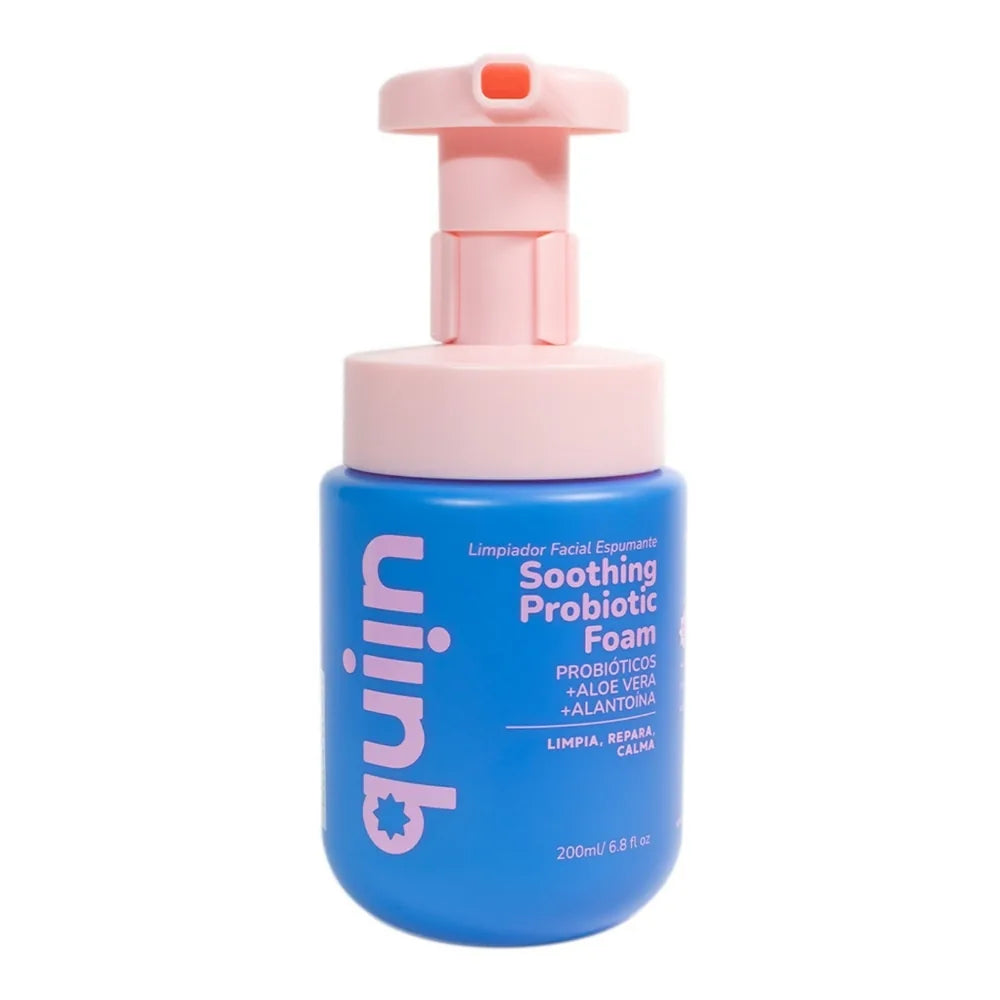 Limpiador facial en espuma Quiin Soothing Probiotic Foam con probióticos, aloe vera y alantoína, frasco de 200 ml