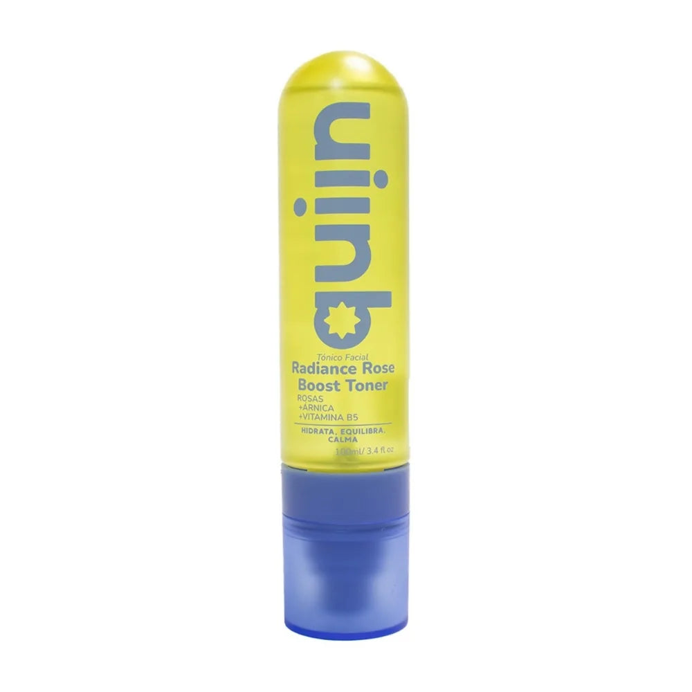 Tónico facial Quiin Radiance Rose Boost Toner con rosas, árnica y vitamina B5, envase de 100 ml
