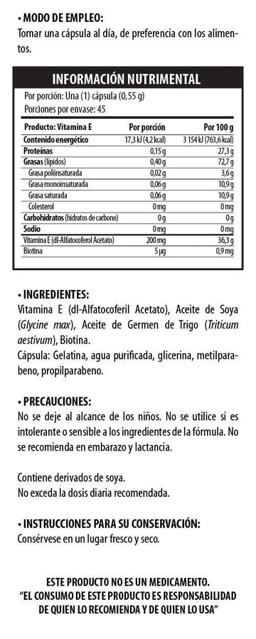 VITAMINA E Solanum 45 Cápsulas